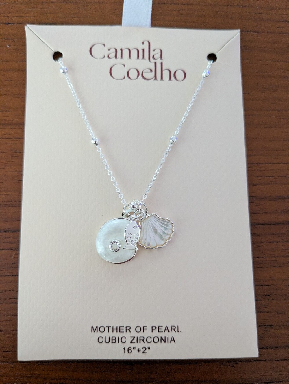 Camila Coelho Silver Mother-of-Pearl & Shell & Fish Charm Necklace